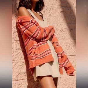 For love & lemons Charlie striped alpaca cardigan  pocket button up sweater